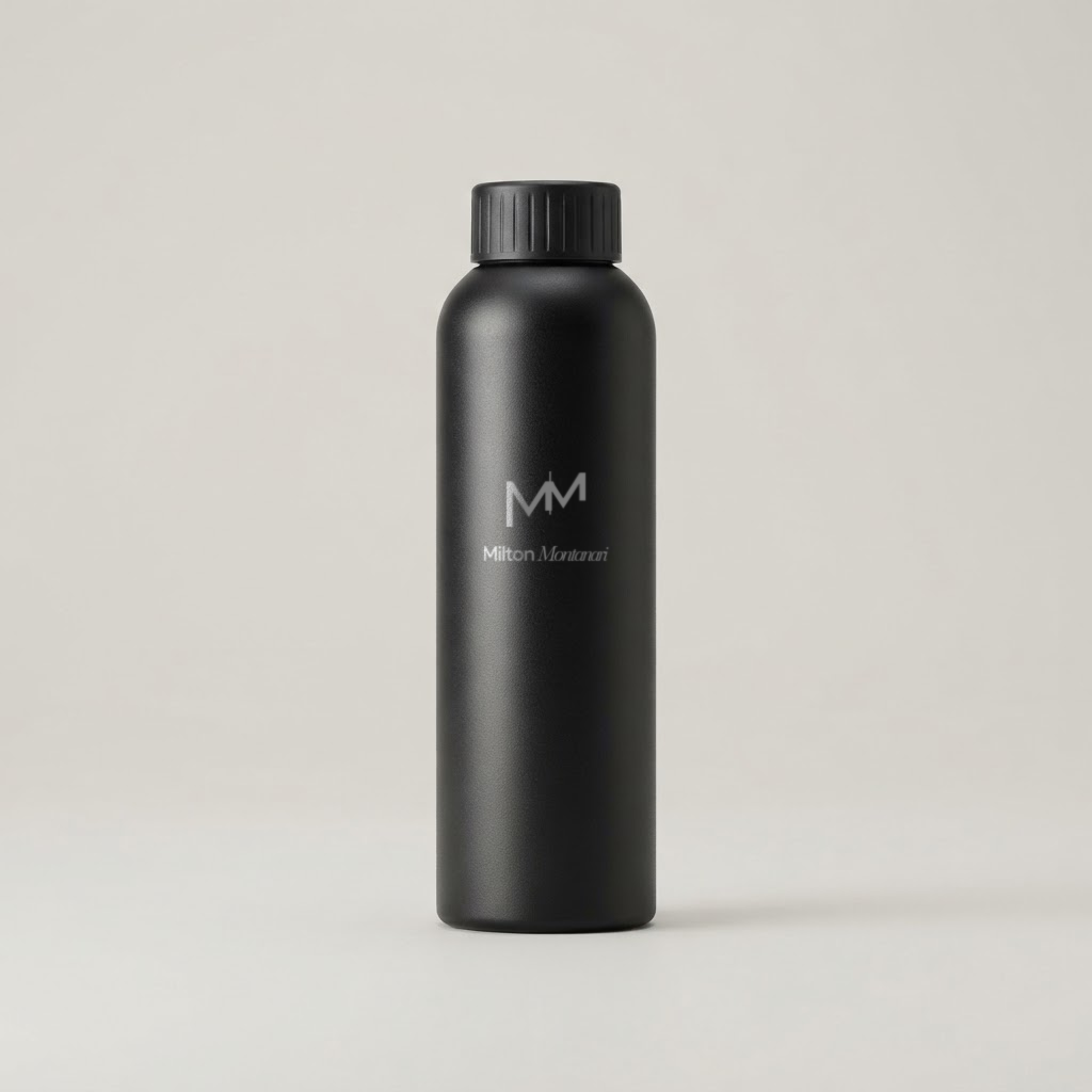 Garrafa térmica inox com o monograma MM