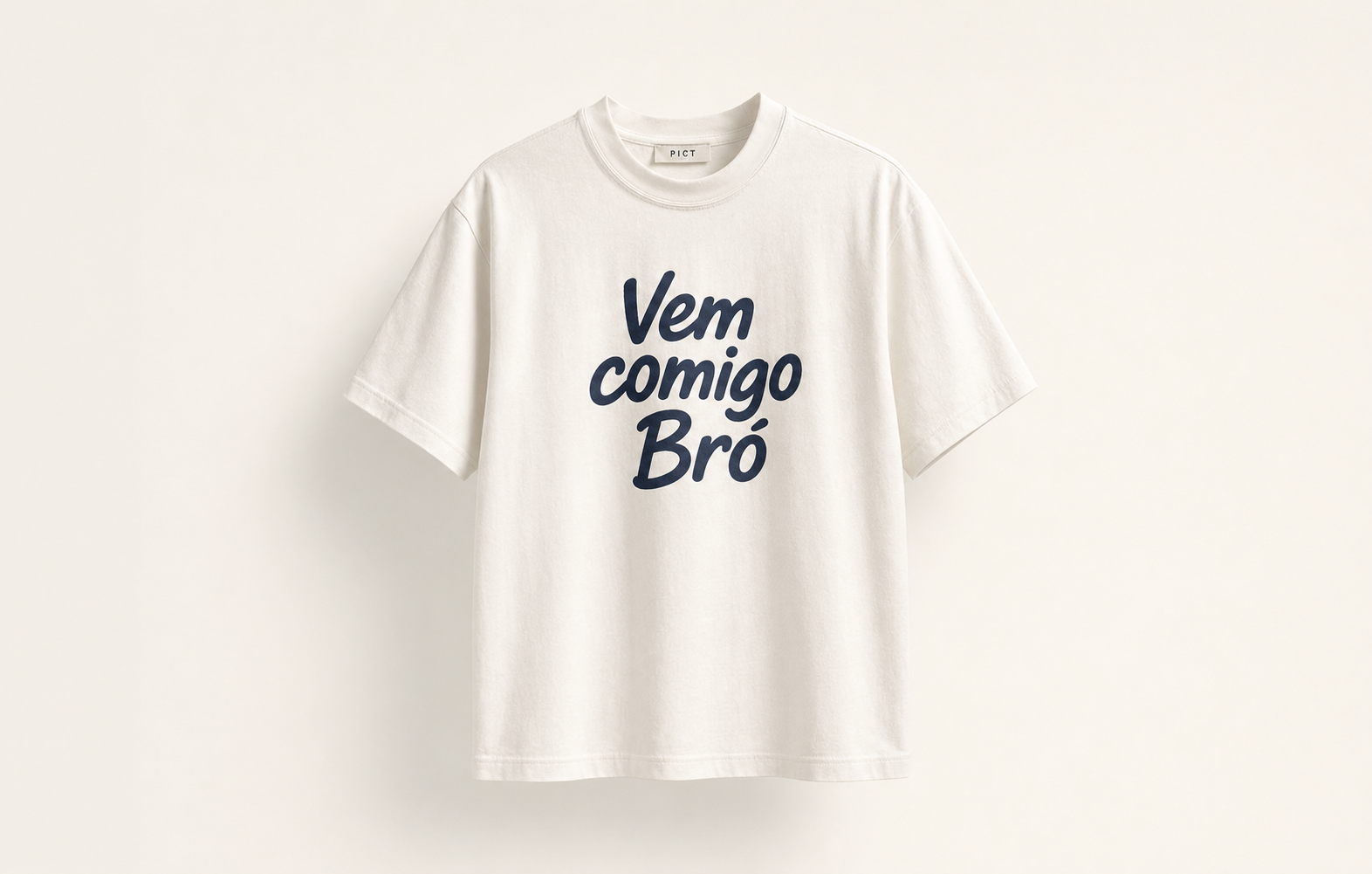 Camiseta off-white: Vem comigo Bró